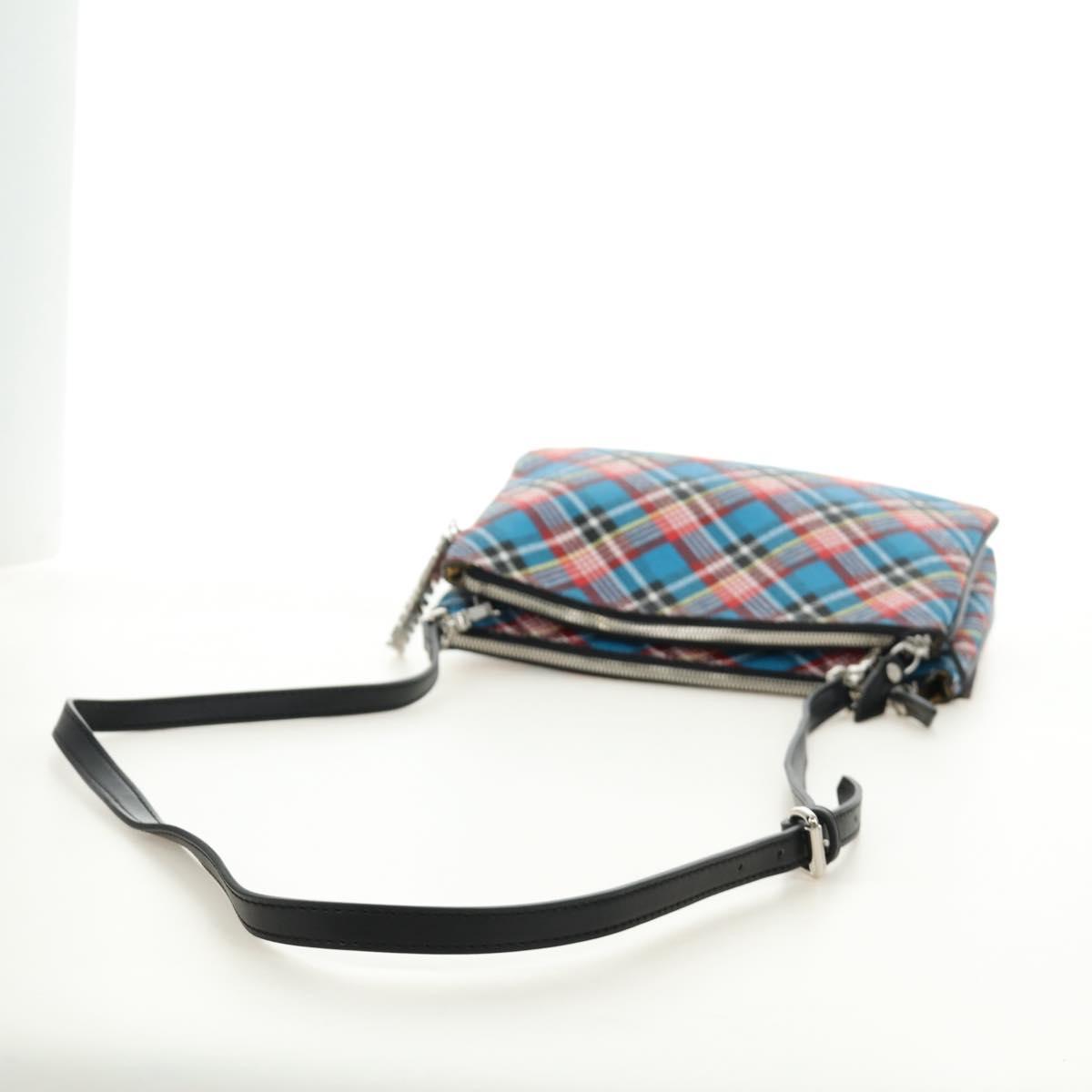 Vivienne Westwood Check Shoulder Bag PVC Multicolor Silver Auth am11842V