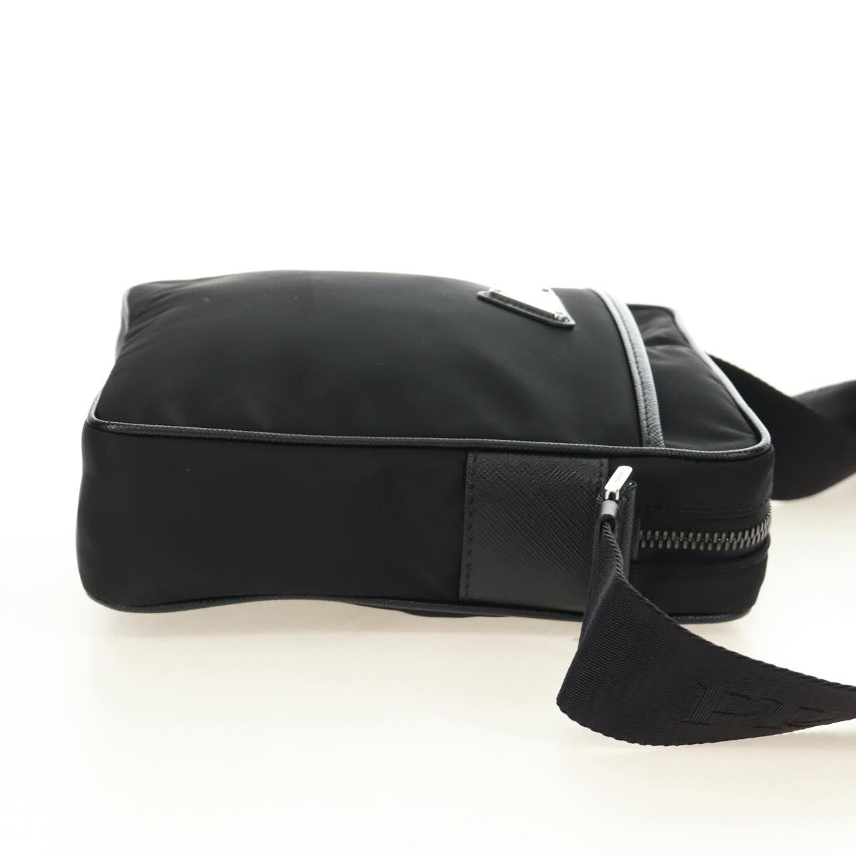 PRADA Shoulder Bag Nylon Black Silver 2VH112 Auth am11844SM