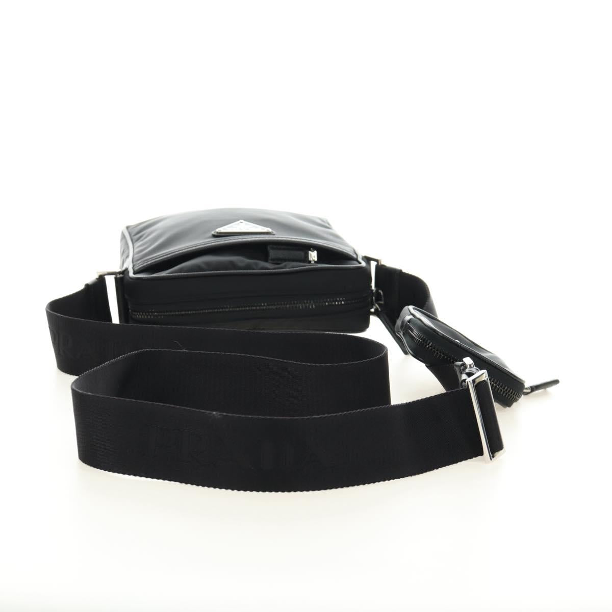 PRADA Shoulder Bag Nylon Black Silver 2VH112 Auth am11844SM