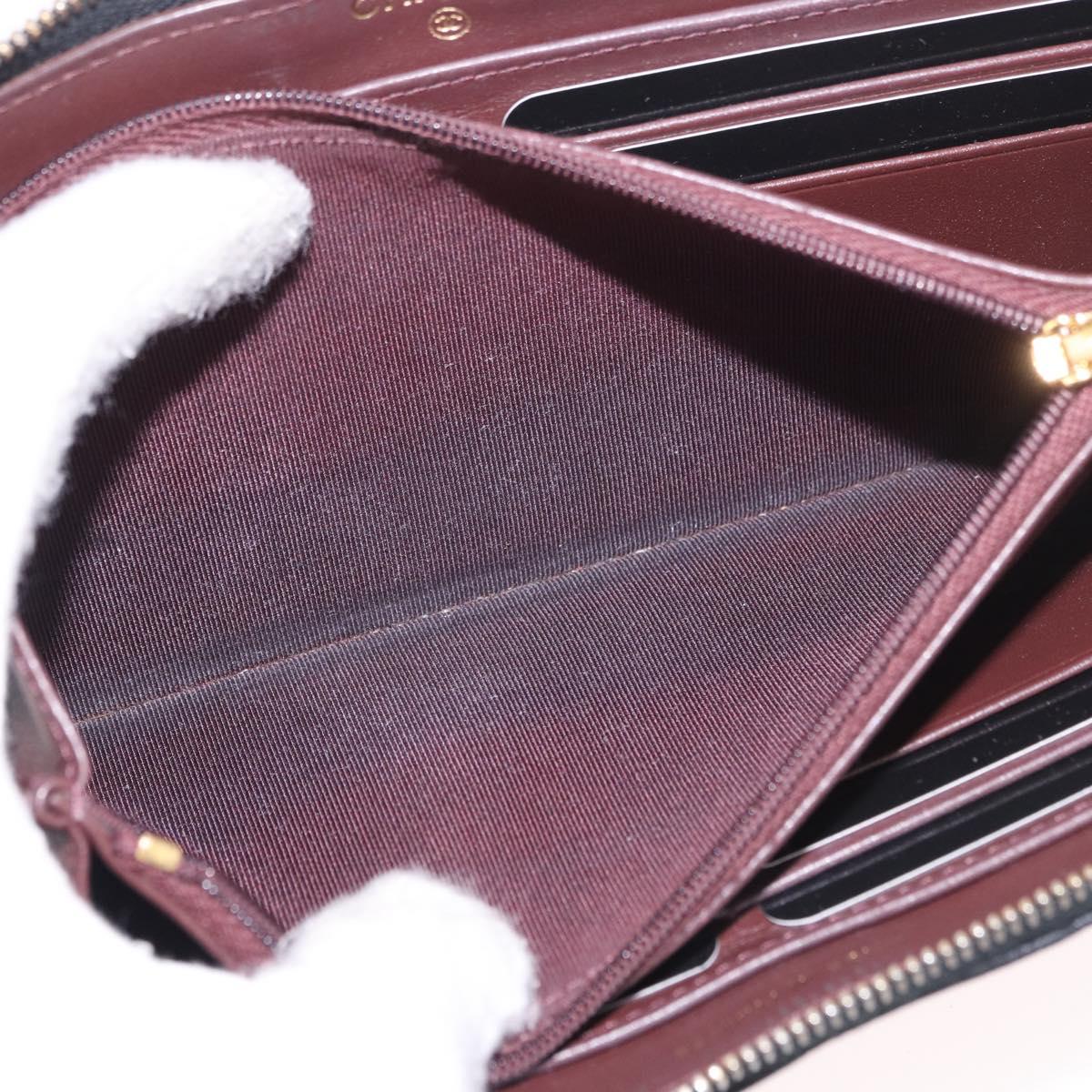 CHANEL Matelasse Long Wallet Caviar Skin Black Gold CC Auth am11846M