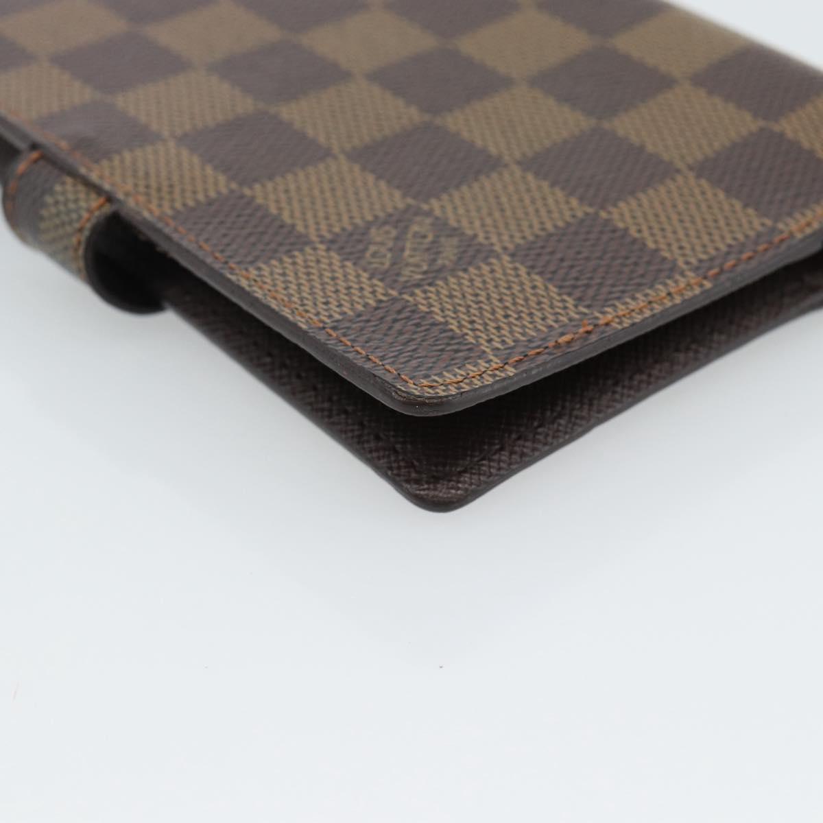 LOUIS VUITTON Damier Ebene Agenda PM Day Planner Cover R20700 LV Auth am11849V