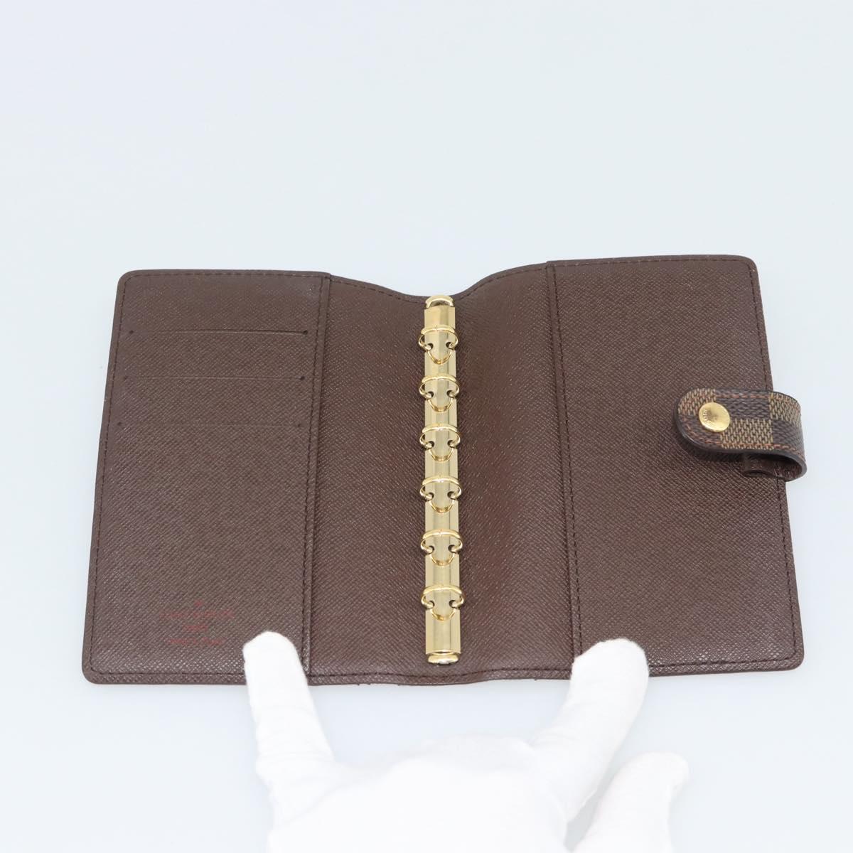 LOUIS VUITTON Damier Ebene Agenda PM Day Planner Cover R20700 LV Auth am11849V