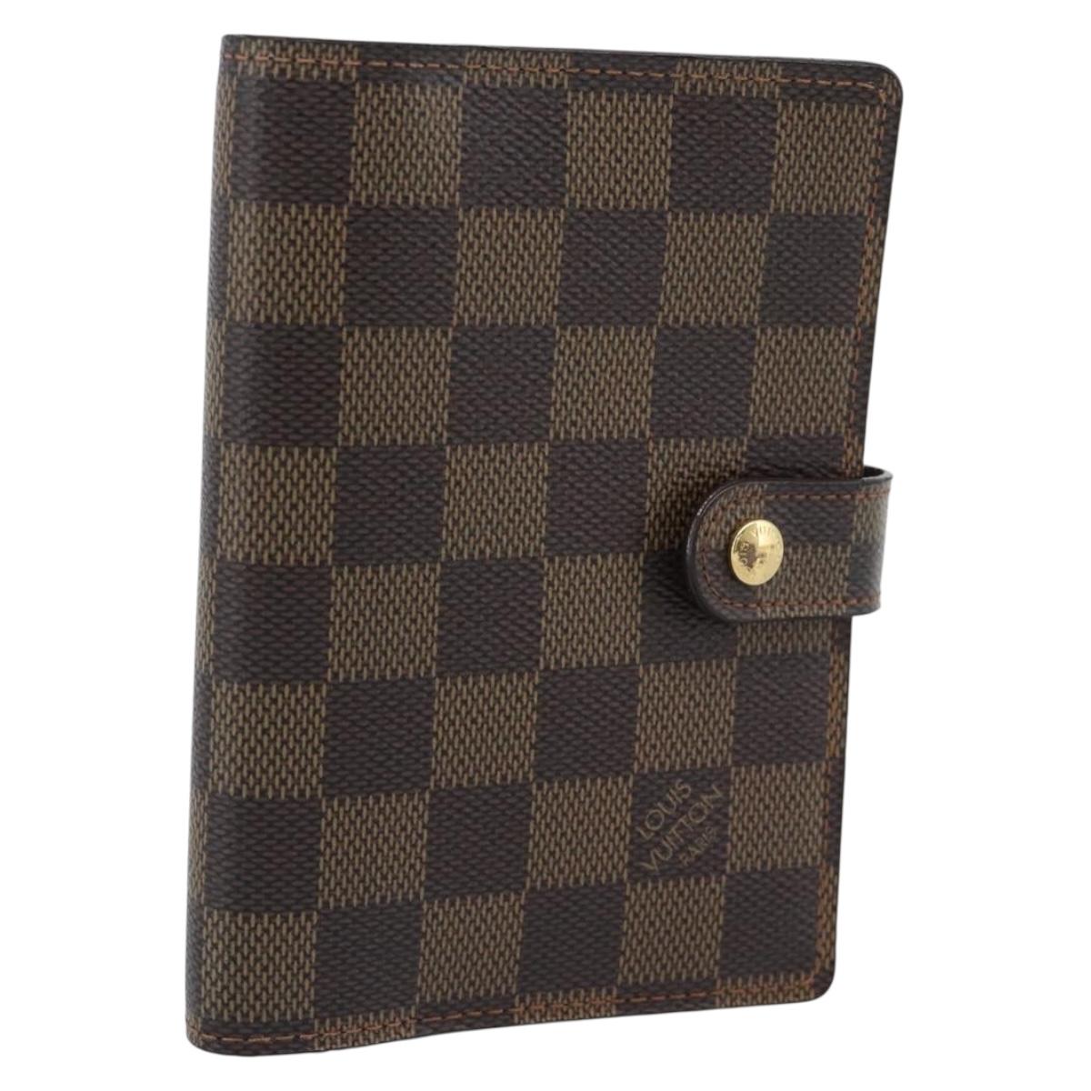 LOUIS VUITTON Damier Ebene Agenda PM Day Planner Cover R20700 LV Auth am11849V