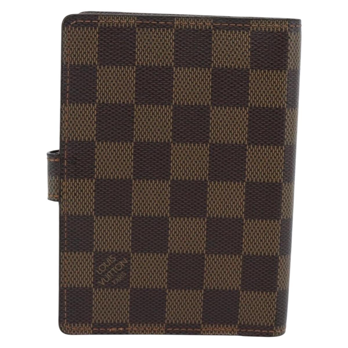 LOUIS VUITTON Damier Ebene Agenda PM Day Planner Cover R20700 LV Auth am11849V