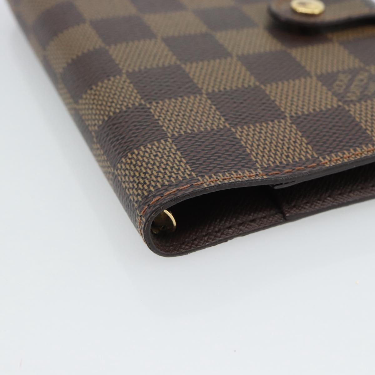LOUIS VUITTON Damier Ebene Agenda PM Day Planner Cover R20700 LV Auth am11849V