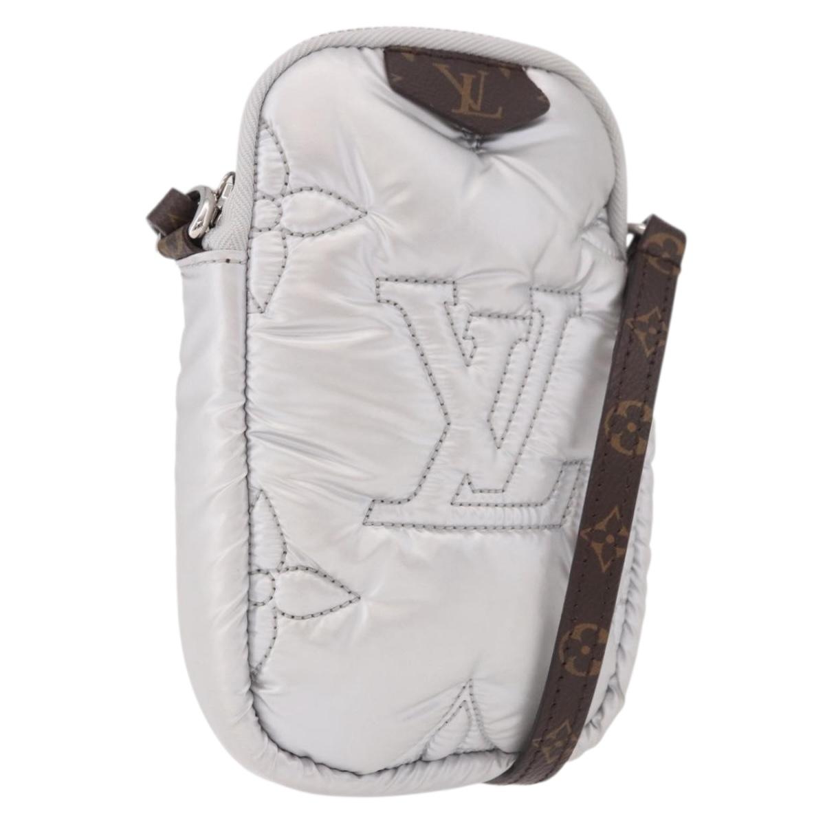 LOUIS VUITTON Monogram Pillow Phone Pouch Bag Silver M81716 LV Auth am11853SAM