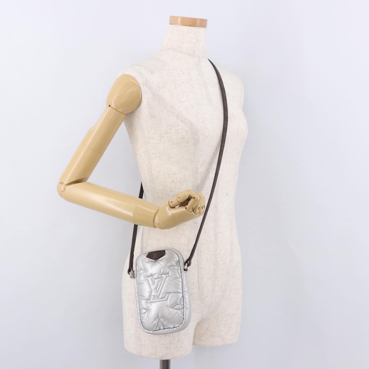 LOUIS VUITTON Monogram Pillow Phone Pouch Bag Silver M81716 LV Auth am11853SAM