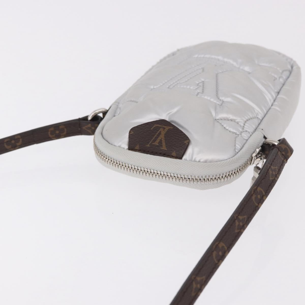 LOUIS VUITTON Monogram Pillow Phone Pouch Bag Silver M81716 LV Auth am11853SAM
