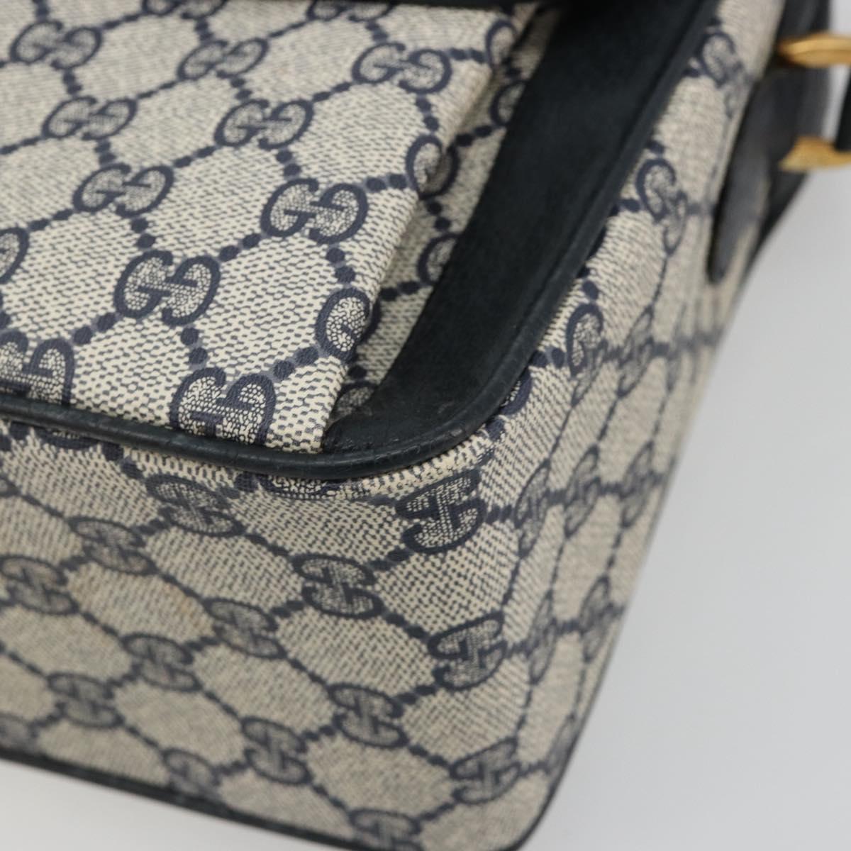 GUCCI GG Supreme Sherry Line Shoulder Bag PVC Navy Gold 904 02 064 Auth am11854