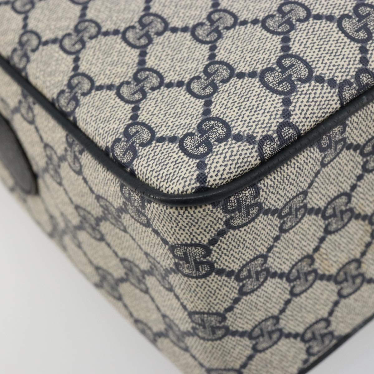 GUCCI GG Supreme Sherry Line Shoulder Bag PVC Navy Gold 904 02 064 Auth am11854