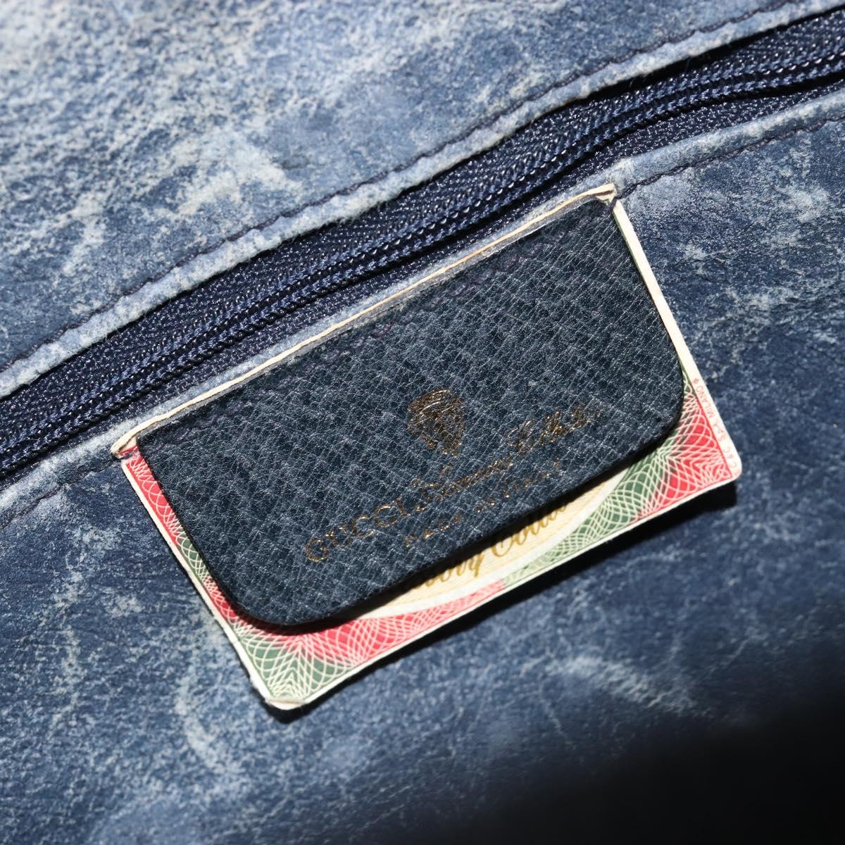 GUCCI GG Supreme Sherry Line Shoulder Bag PVC Navy Gold 904 02 064 Auth am11854