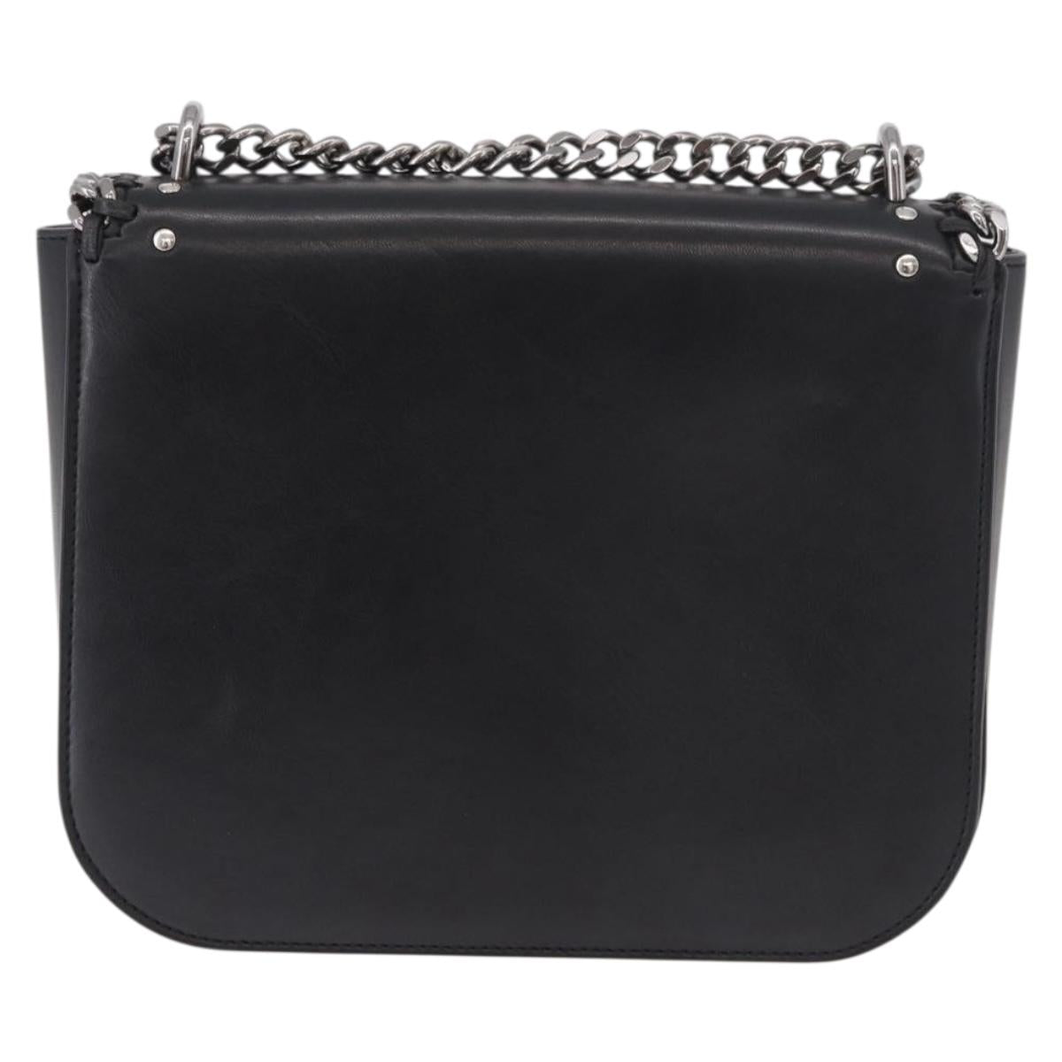 Stella MacCartney Boxbird Shoulder Bag Leather Black Silver 455139 Auth am11857V