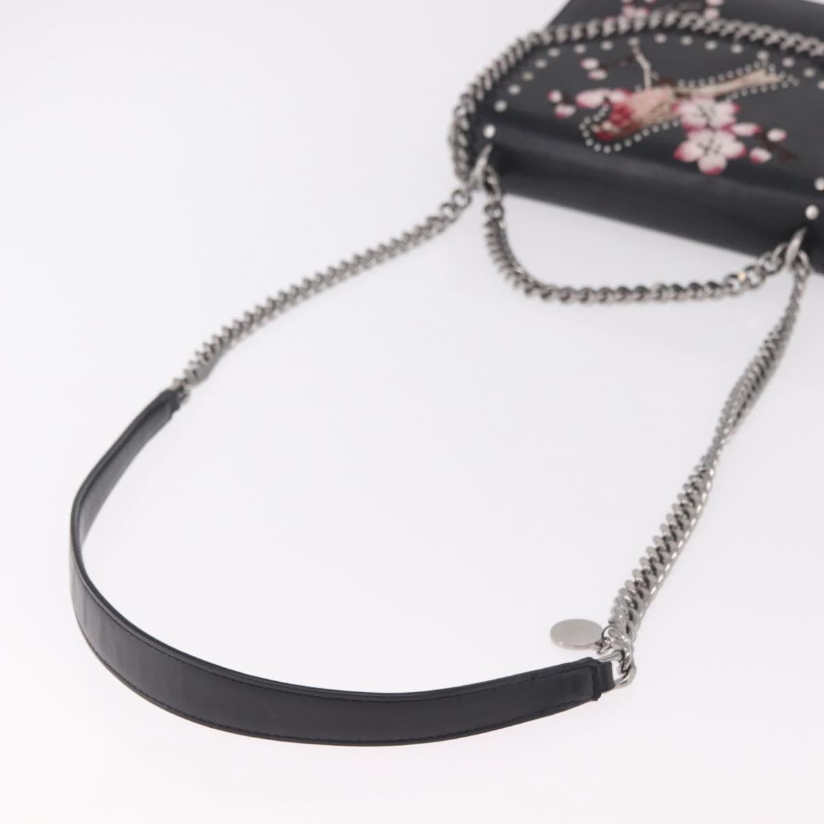 Stella MacCartney Boxbird Shoulder Bag Leather Black Silver 455139 Auth am11857V