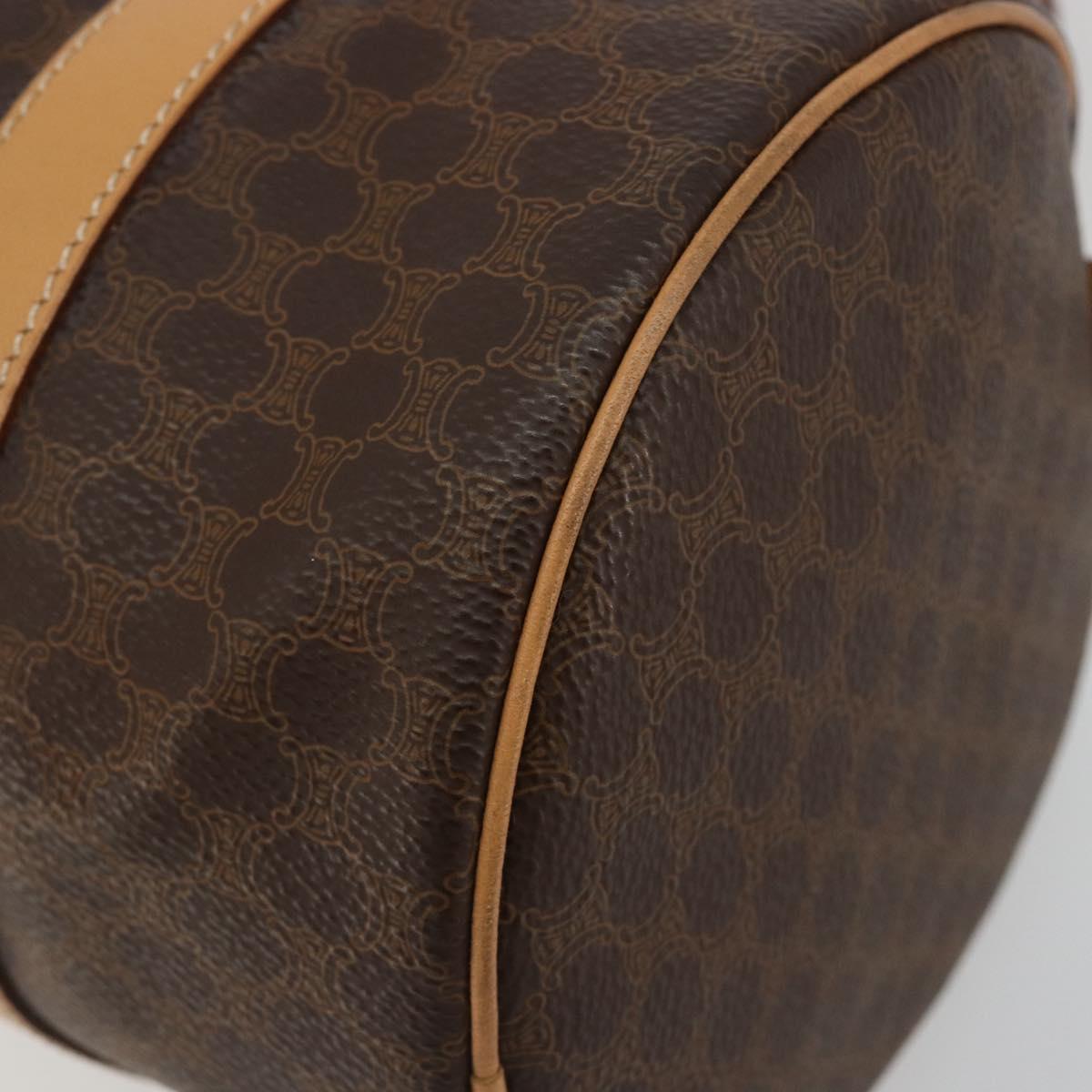 CELINE Macadam Canvas Hand Bag PVC Leather Brown Gold Auth am11863V