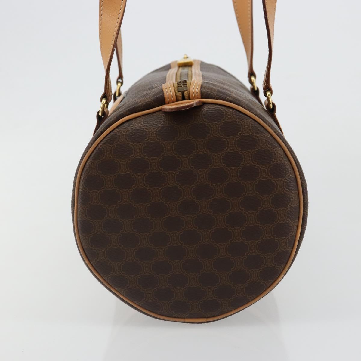 CELINE Macadam Canvas Hand Bag PVC Leather Brown Gold Auth am11863V