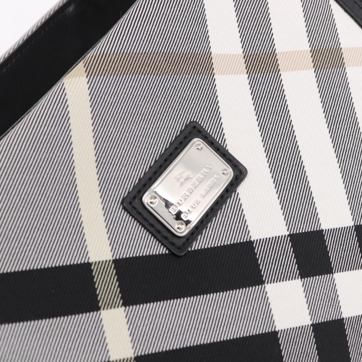 BURBERRY Nova Check Blue Label Tote Bag Canvas Gray Black Auth am11864V