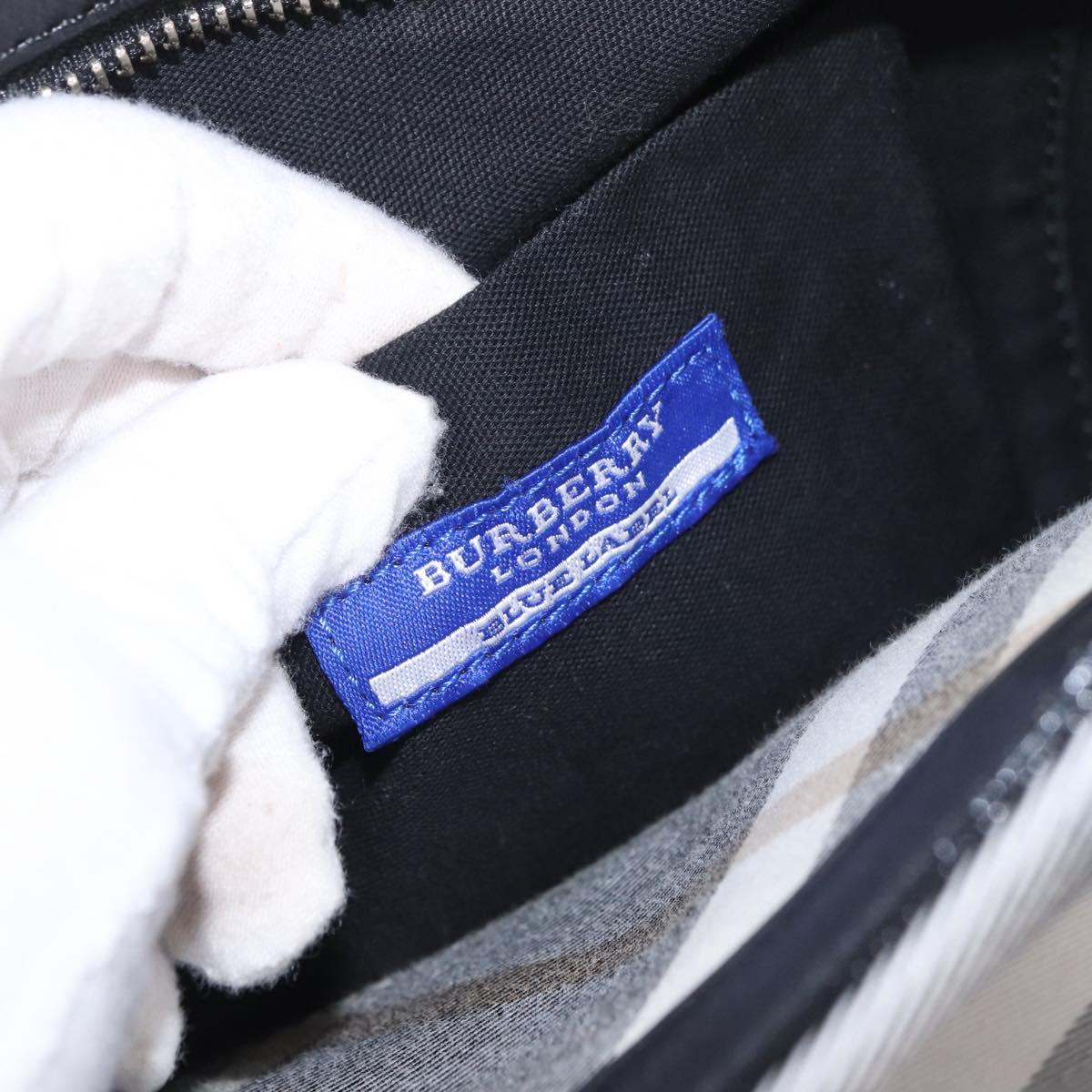 BURBERRY Nova Check Blue Label Tote Bag Canvas Gray Black Auth am11864V