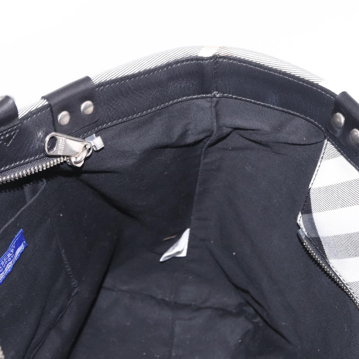 BURBERRY Nova Check Blue Label Tote Bag Canvas Gray Black Auth am11864V