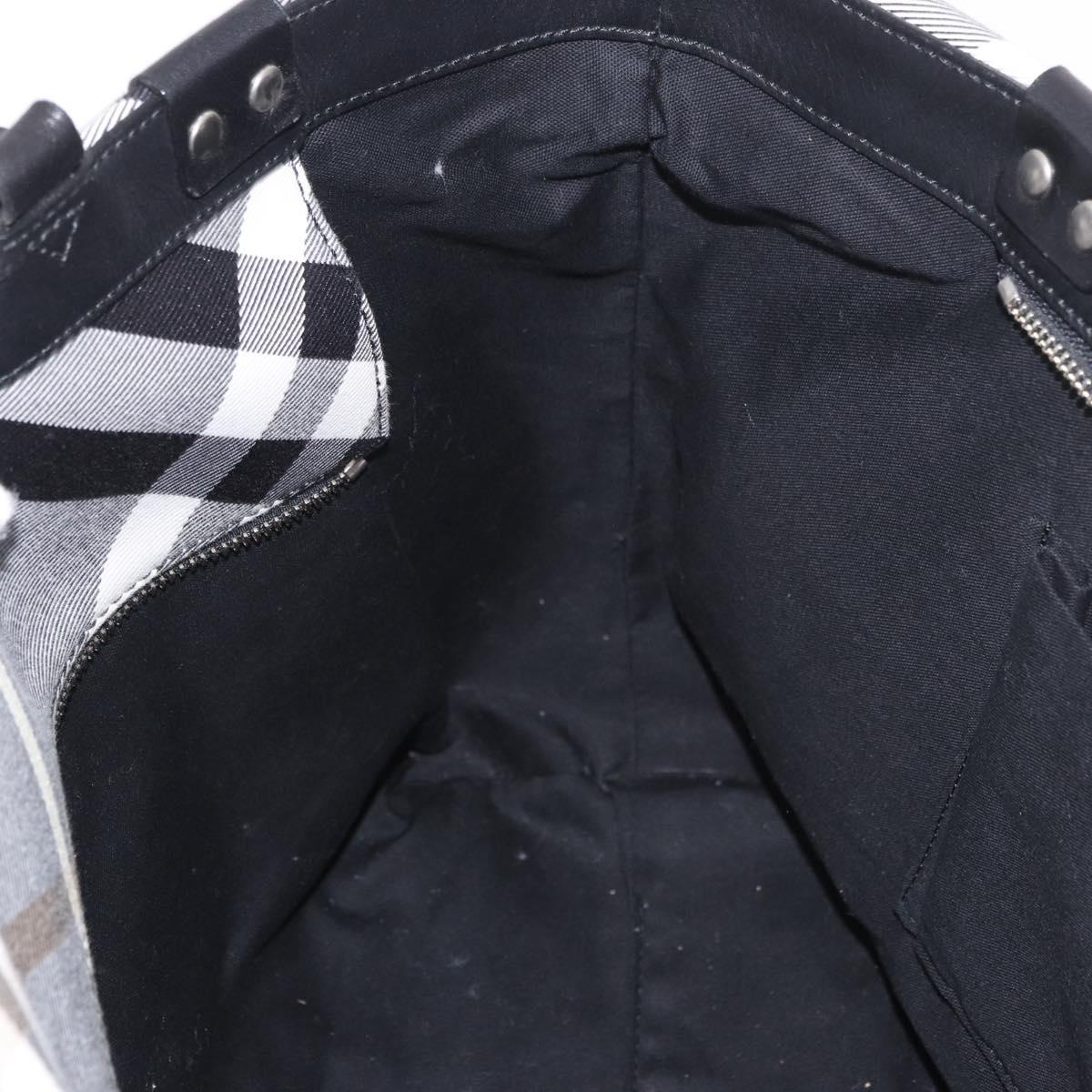 BURBERRY Nova Check Blue Label Tote Bag Canvas Gray Black Auth am11864V