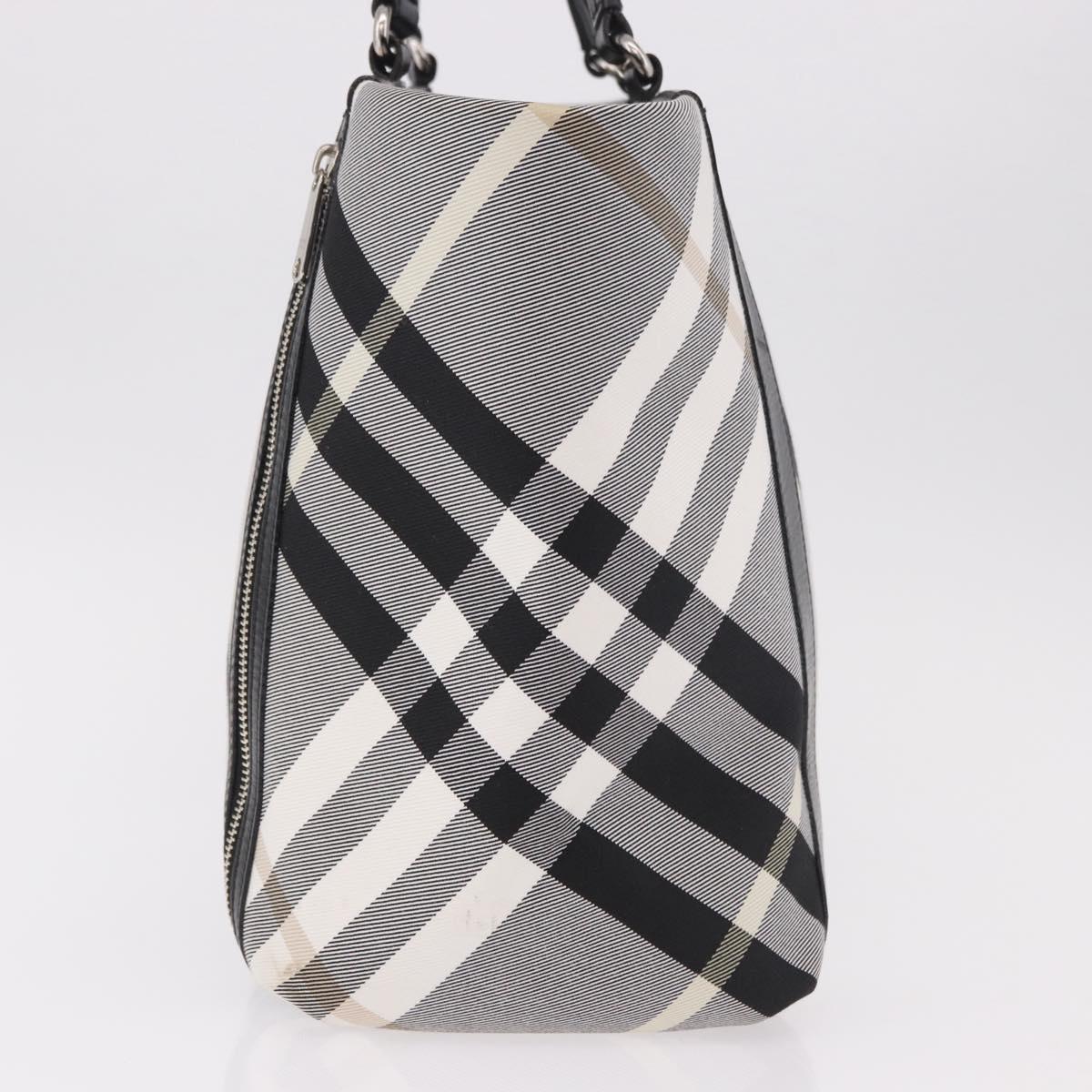 BURBERRY Nova Check Blue Label Tote Bag Canvas Gray Black Auth am11864V