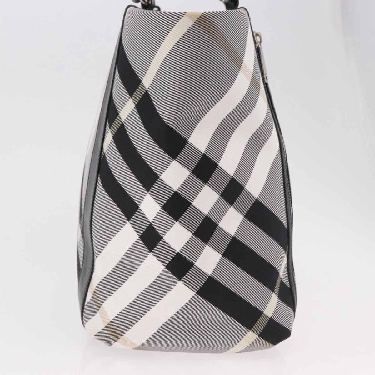 BURBERRY Nova Check Blue Label Tote Bag Canvas Gray Black Auth am11864V
