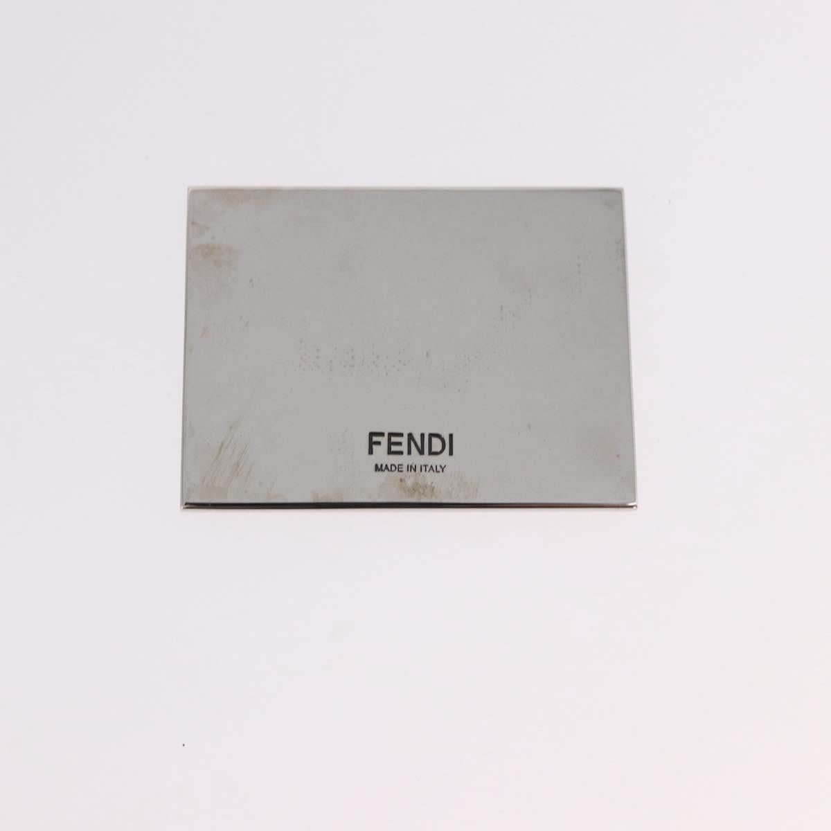 FENDI Zucca Canvas Mamma Baguette Rhinestone Shoulder Bag Silver Auth am11868SM
