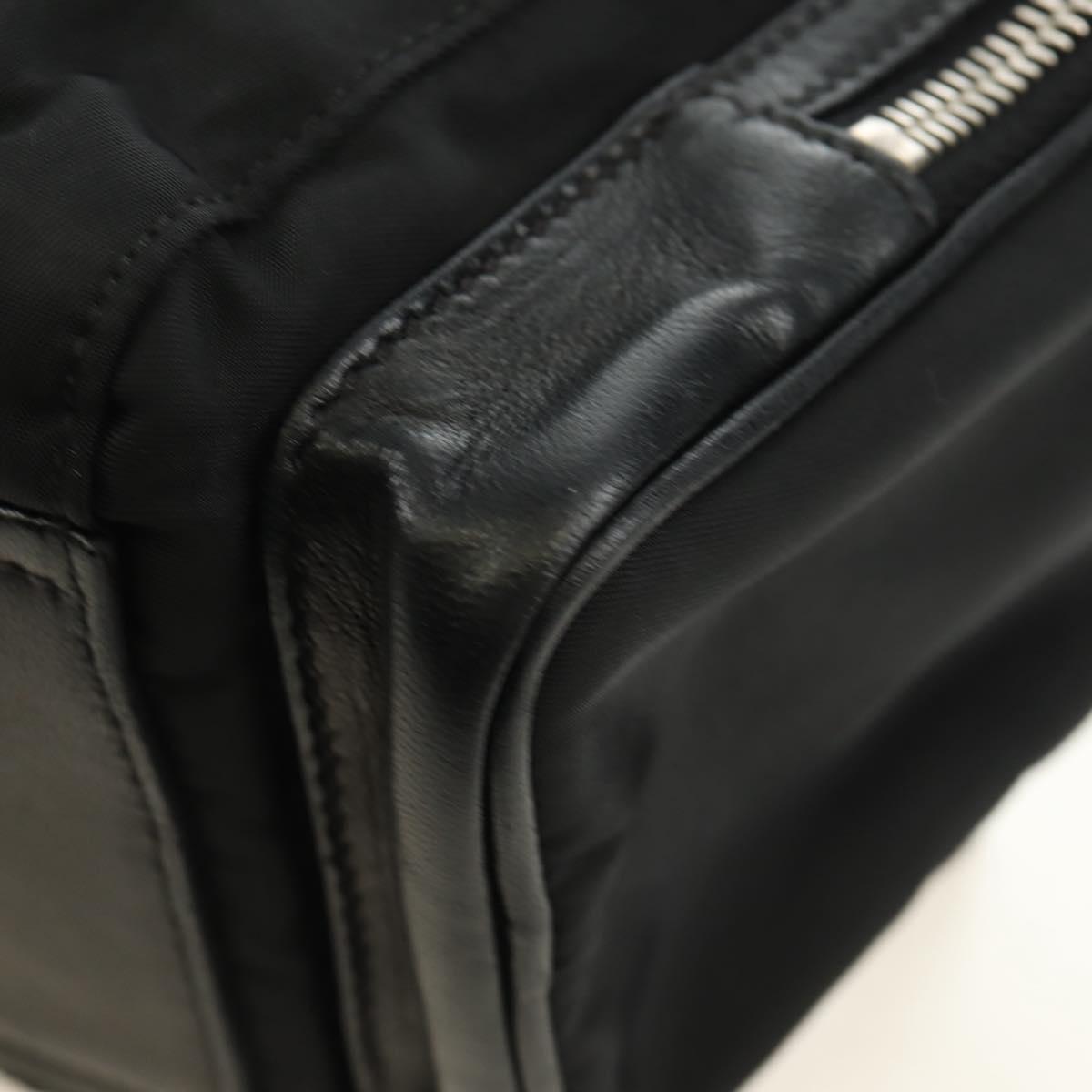 PRADA Ready Lock Hand Bag Nylon Black Silver Auth am11874V