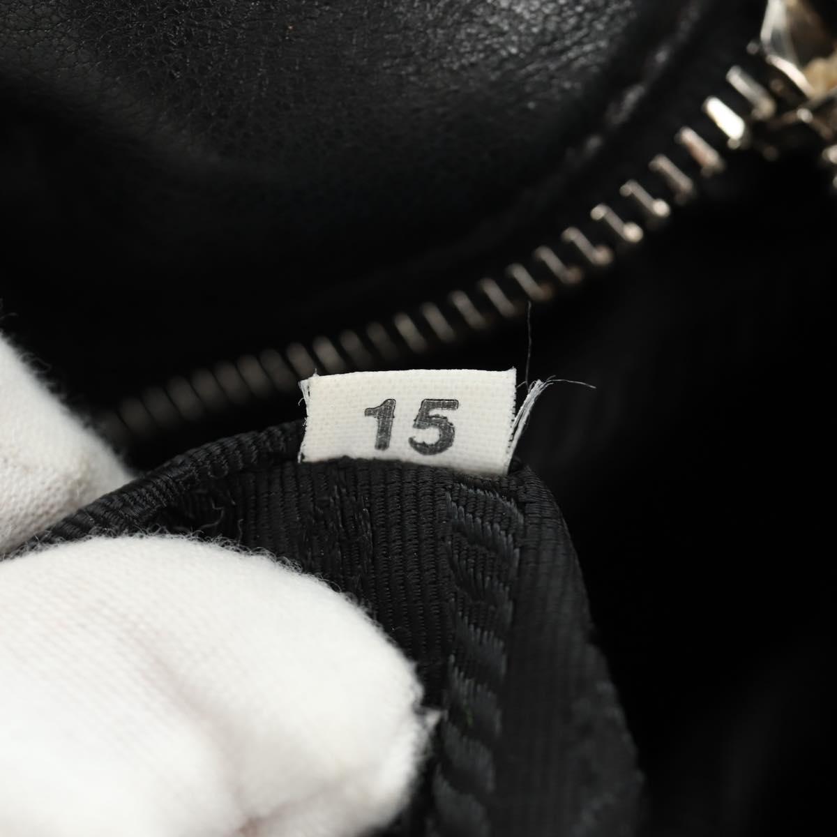 PRADA Ready Lock Hand Bag Nylon Black Silver Auth am11874V