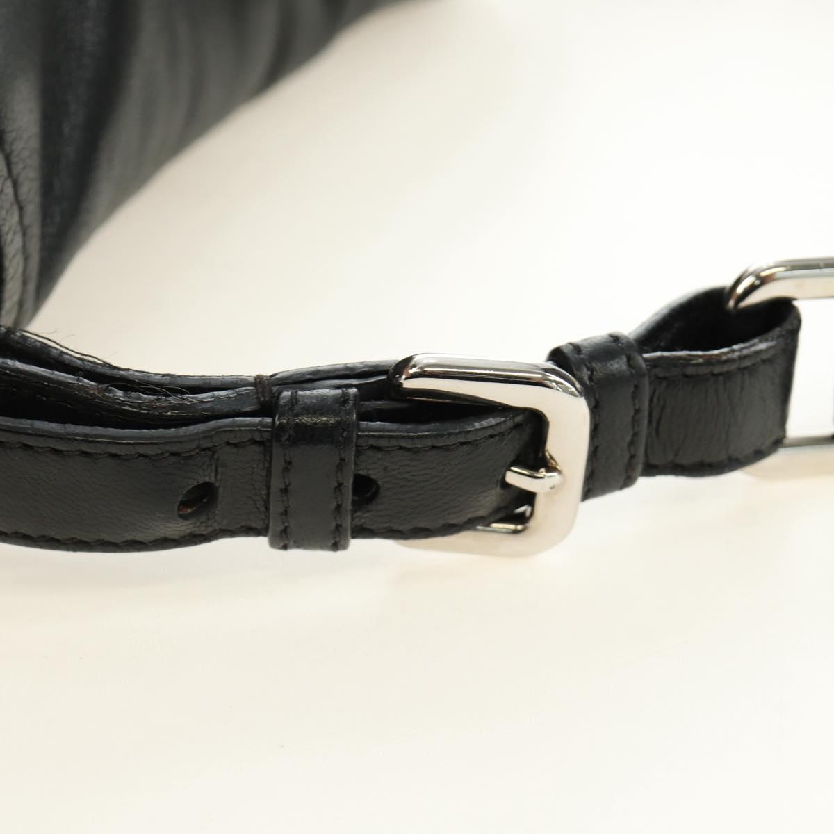 PRADA Ready Lock Hand Bag Nylon Black Silver Auth am11874V