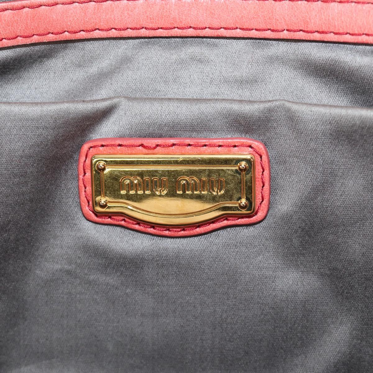 Miu Miu Hand Bag Leather 2way Pink Gold Auth am11877SAV