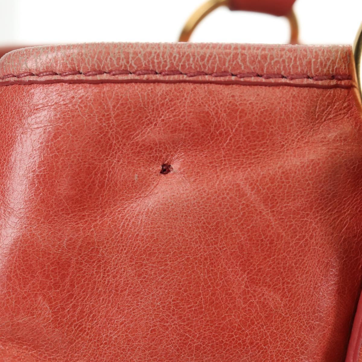 Miu Miu Hand Bag Leather 2way Pink Gold Auth am11877SAV