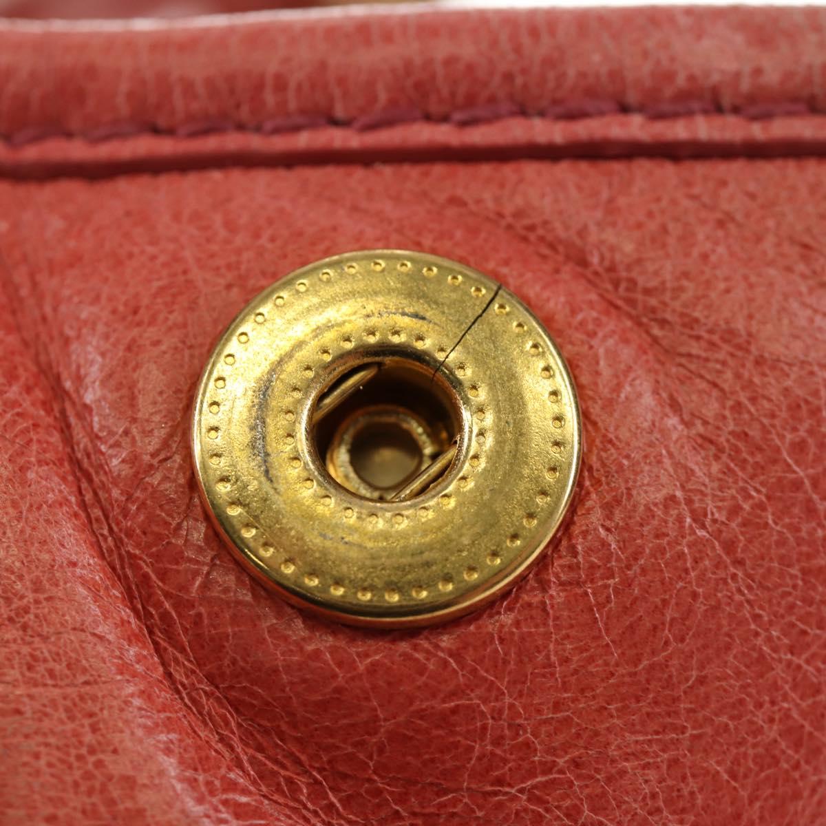 Miu Miu Hand Bag Leather 2way Pink Gold Auth am11877SAV