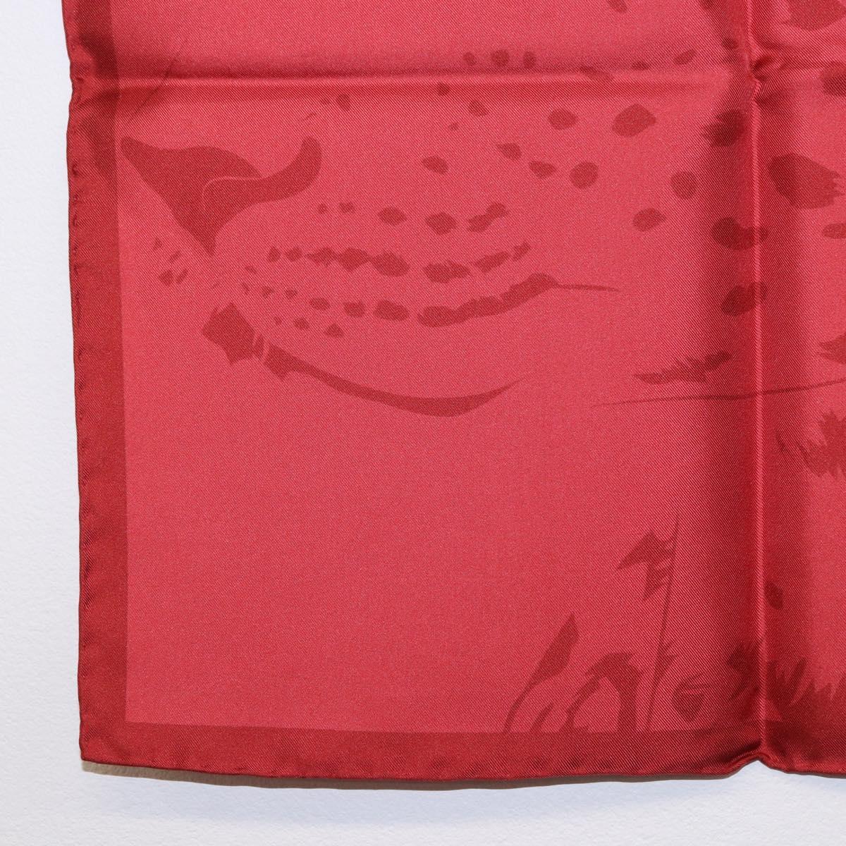 CARTIER Mini Scarf Leopard Silk Red Auth am11882M