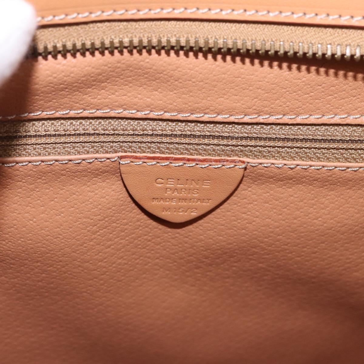 CELINE Macadam Canvas Tote Bag PVC Leather Brown Beige Gold Auth am11883V