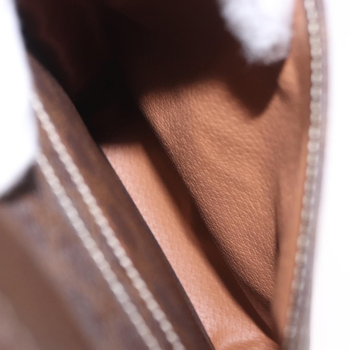CELINE Macadam Canvas Tote Bag PVC Leather Brown Beige Gold Auth am11883V