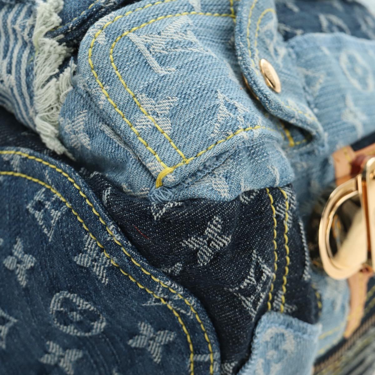 LOUIS VUITTON Monogram Patchwork Denim Bowery Bag Blue M95376 LV Auth am11889SM
