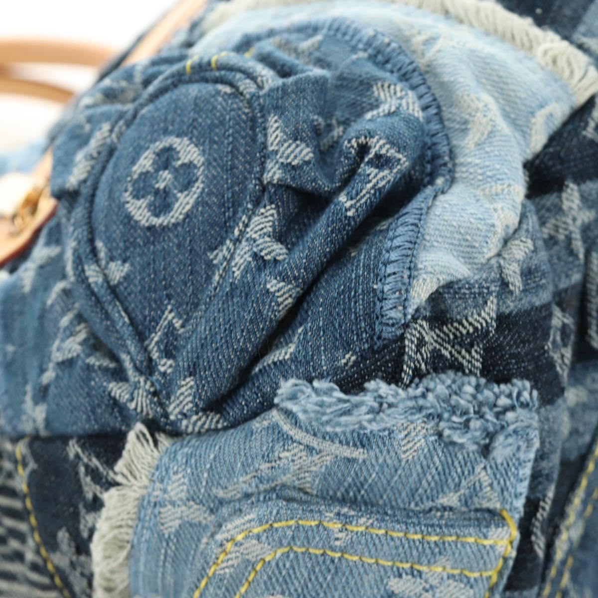 LOUIS VUITTON Monogram Patchwork Denim Bowery Bag Blue M95376 LV Auth am11889SM
