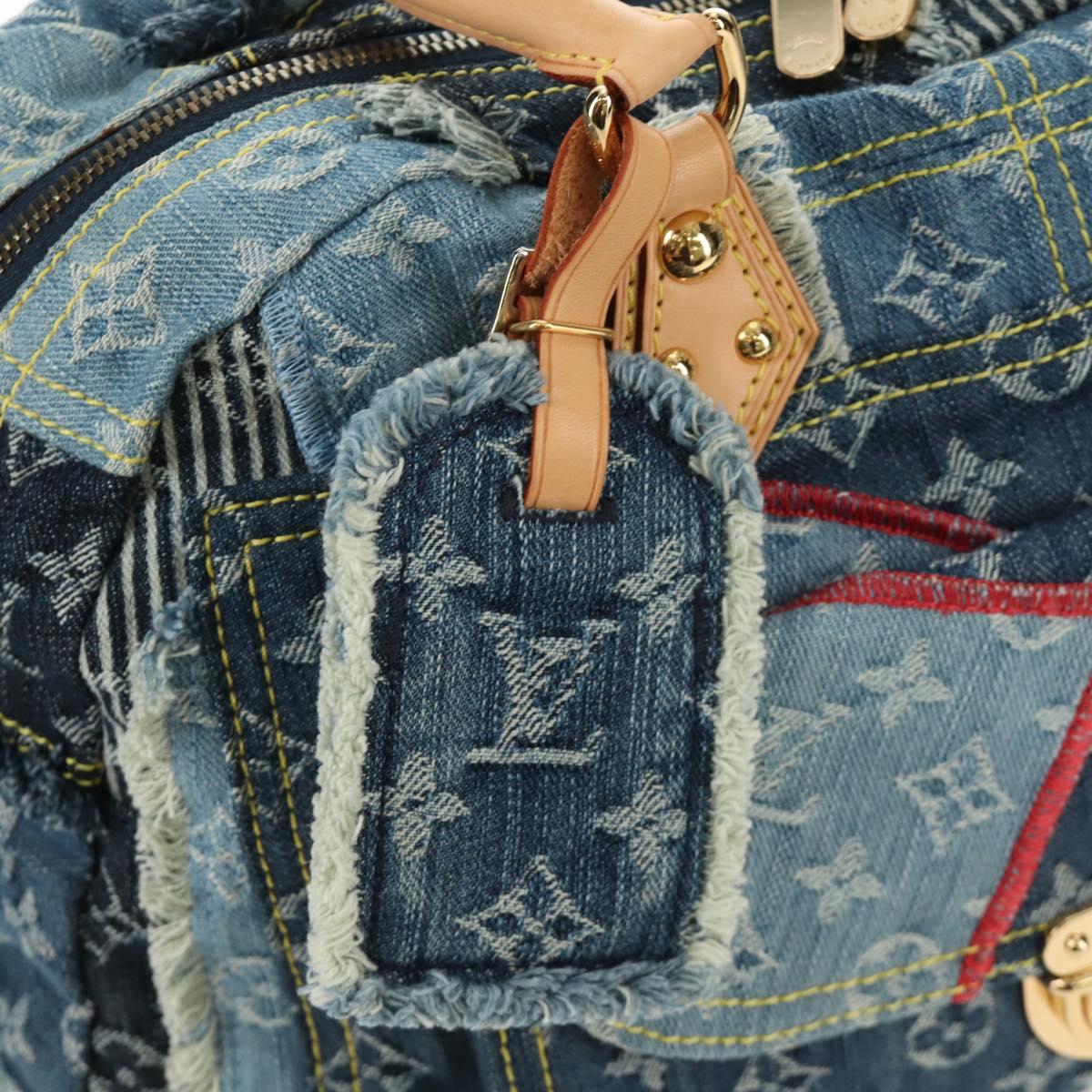 LOUIS VUITTON Monogram Patchwork Denim Bowery Bag Blue M95376 LV Auth am11889SM
