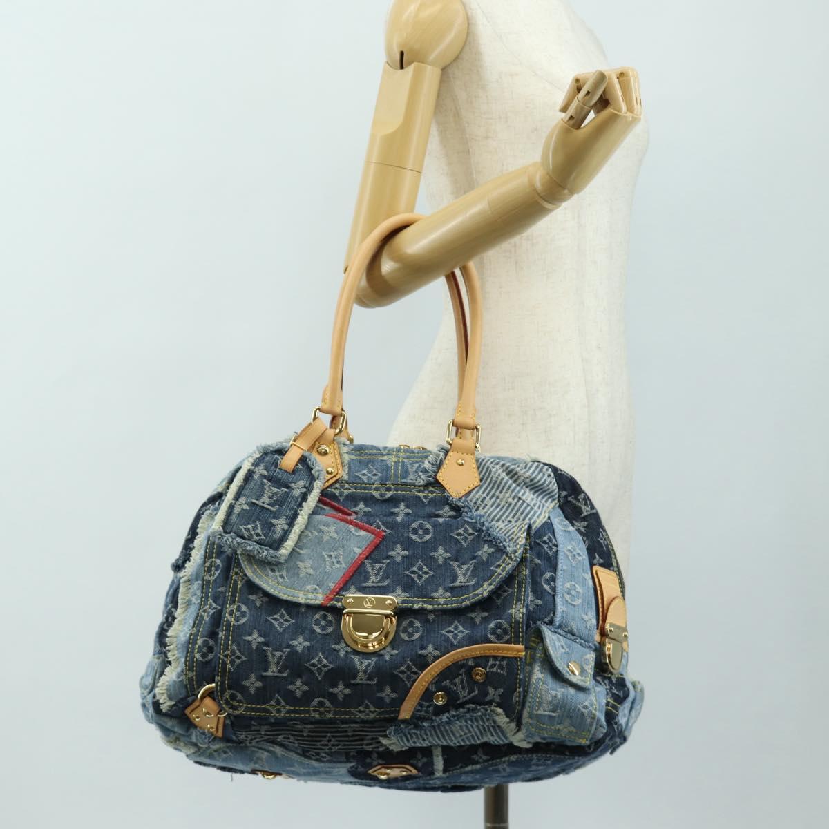LOUIS VUITTON Monogram Patchwork Denim Bowery Bag Blue M95376 LV Auth am11889SM