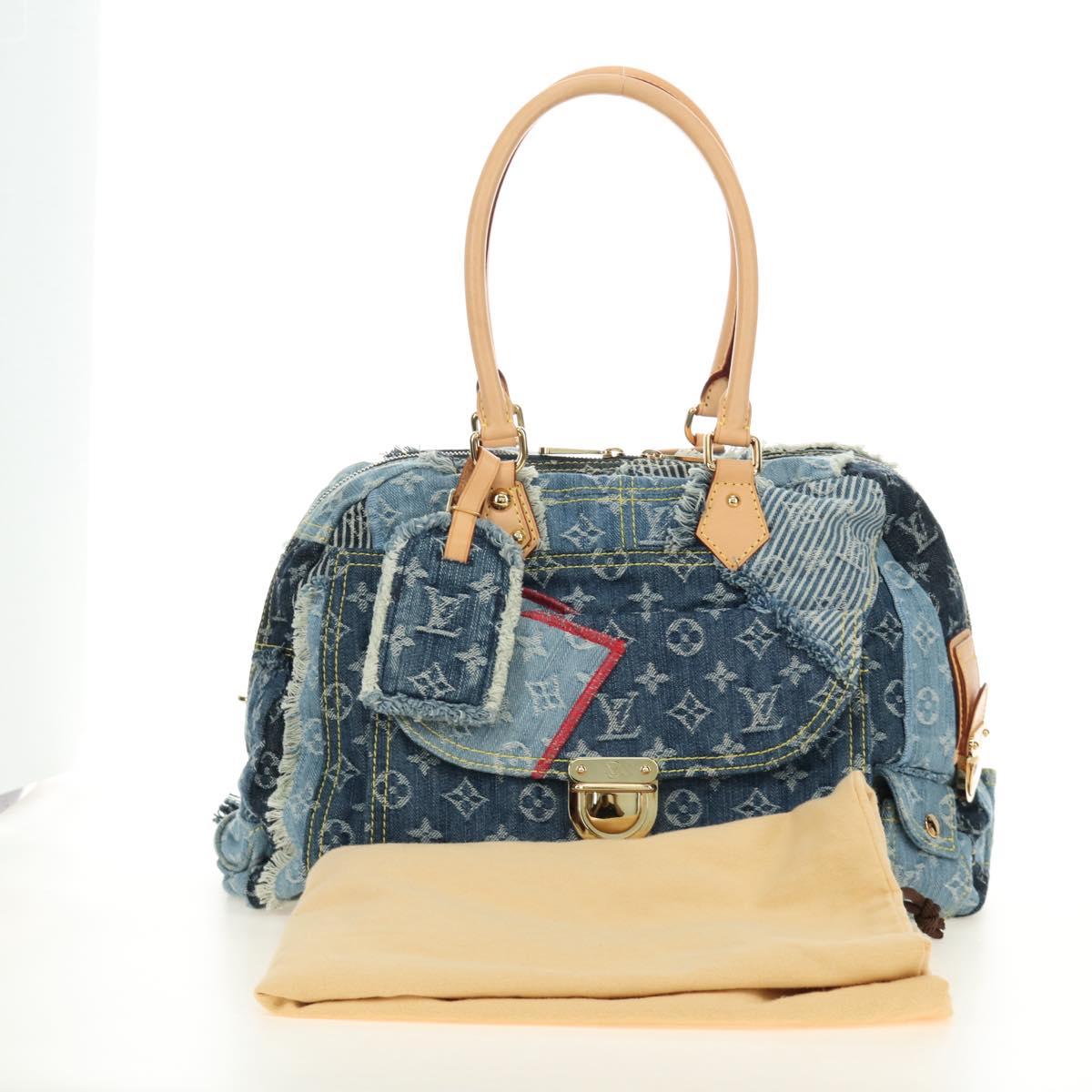 LOUIS VUITTON Monogram Patchwork Denim Bowery Bag Blue M95376 LV Auth am11889SM