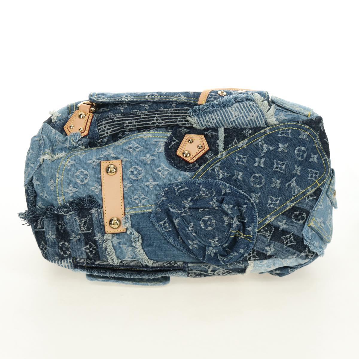 LOUIS VUITTON Monogram Patchwork Denim Bowery Bag Blue M95376 LV Auth am11889SM