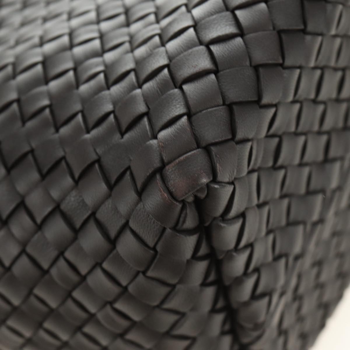 BOTTEGA VENETA INTRECCIATO Cabas PM Hand Bag Leather Dark Brown Auth am11893SM