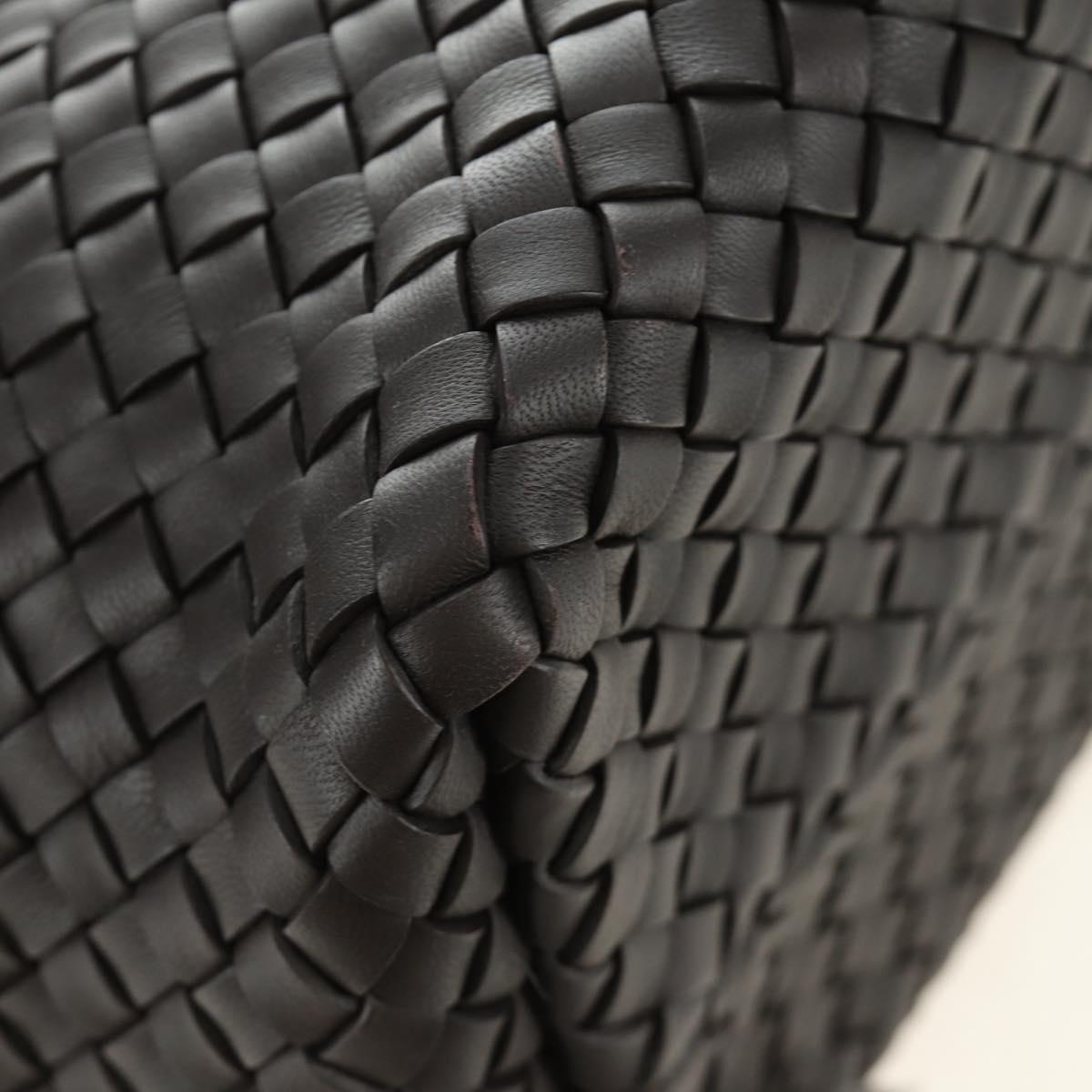 BOTTEGA VENETA INTRECCIATO Cabas PM Hand Bag Leather Dark Brown Auth am11893SM