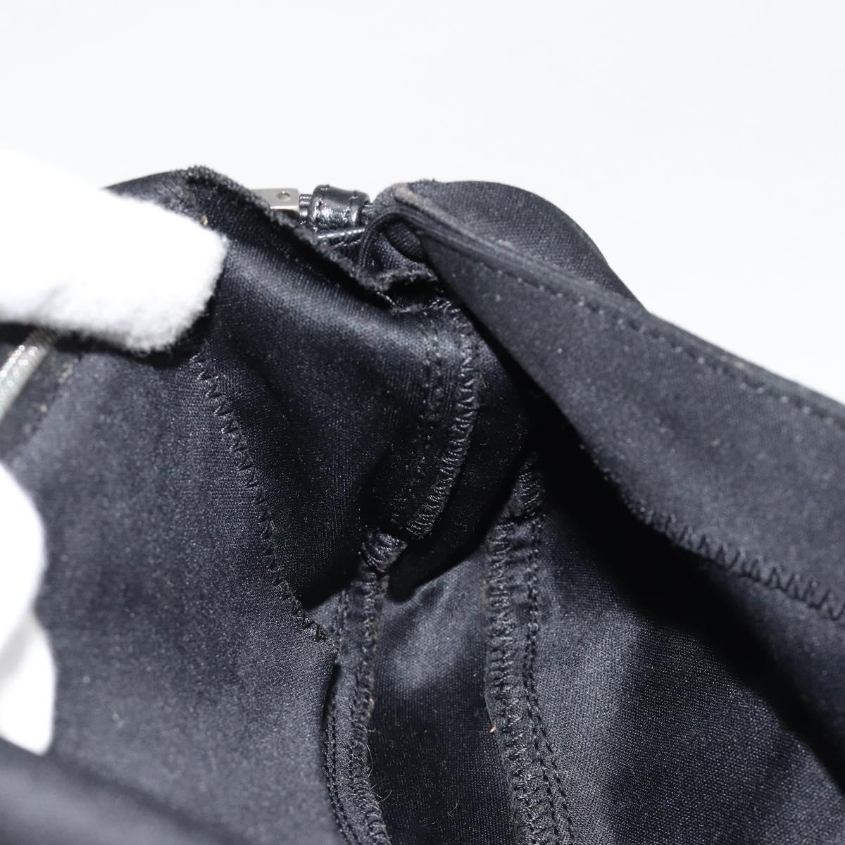 FENDI Mamma Baguette Shoulder Bag Cotton Jersey Black Silver Auth am11894A
