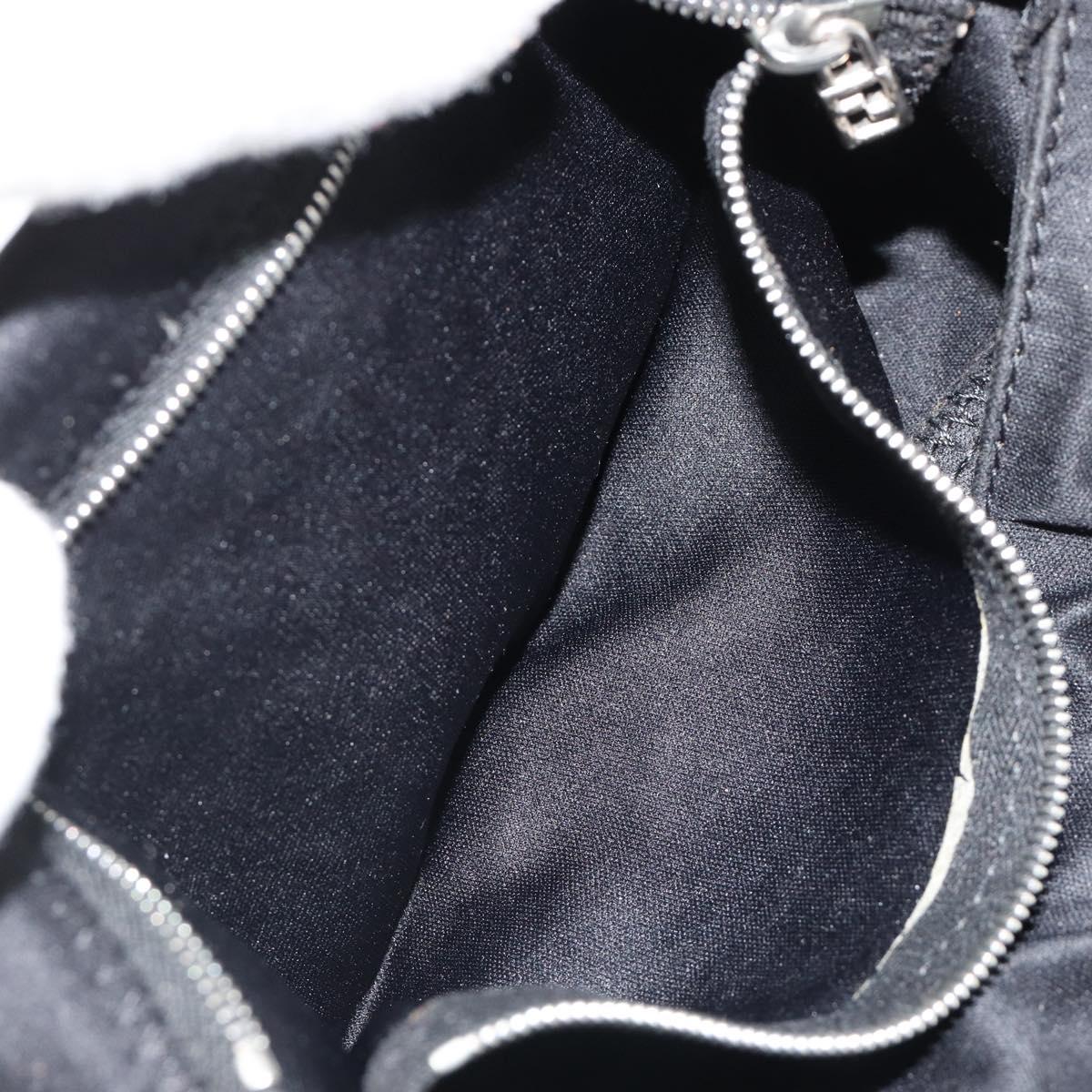 FENDI Mamma Baguette Shoulder Bag Cotton Jersey Black Silver Auth am11894A