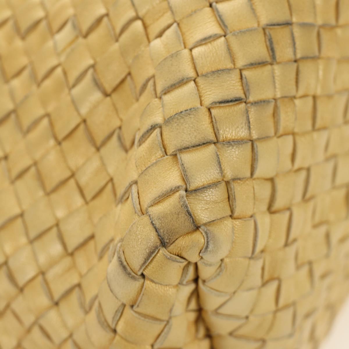 BOTTEGA VENETA INTRECCIATO Cabas PM Hand Bag Leather Gold 141498 Auth am11898V
