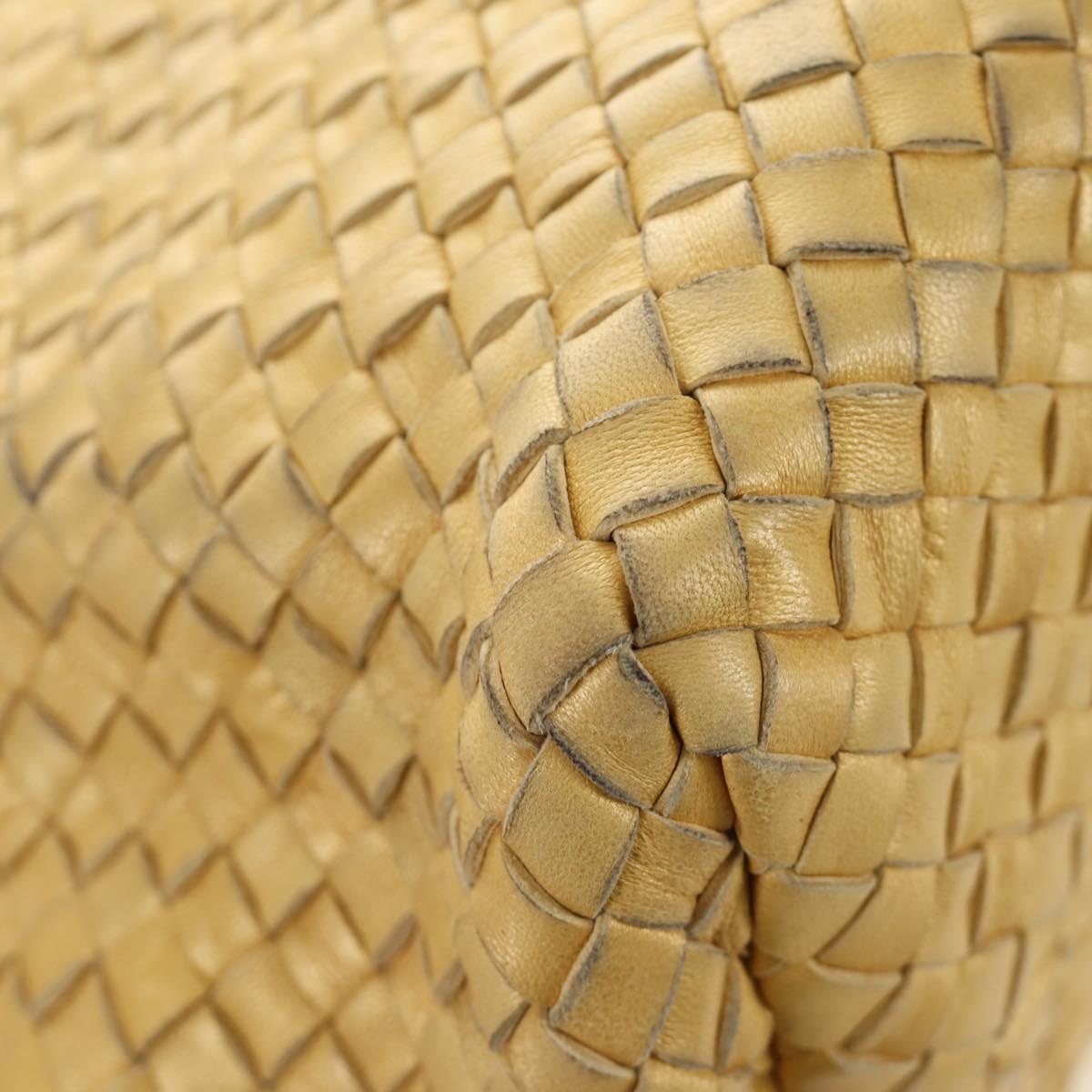 BOTTEGA VENETA INTRECCIATO Cabas PM Hand Bag Leather Gold 141498 Auth am11898V