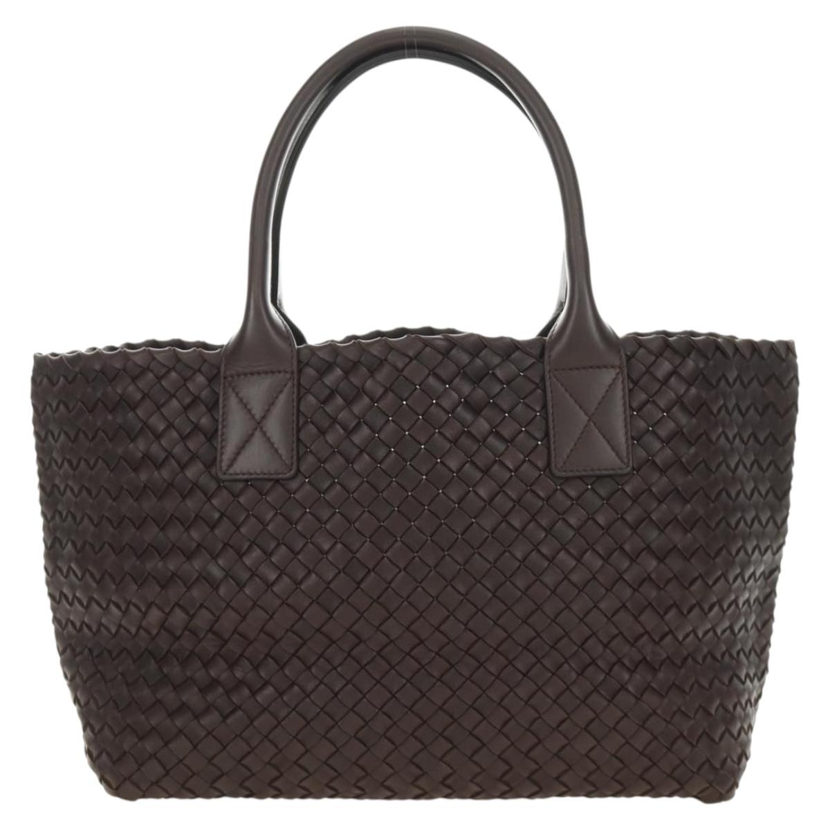 BOTTEGA VENETA INTRECCIATO Cabas PM Hand Bag Leather Brown 141498 Auth am11902SM