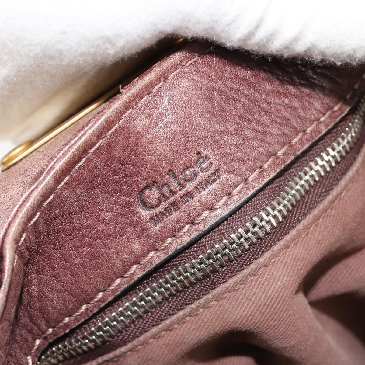 Chloe Paddington Hand Bag Leather Brown Gold Silver Auth am11904A