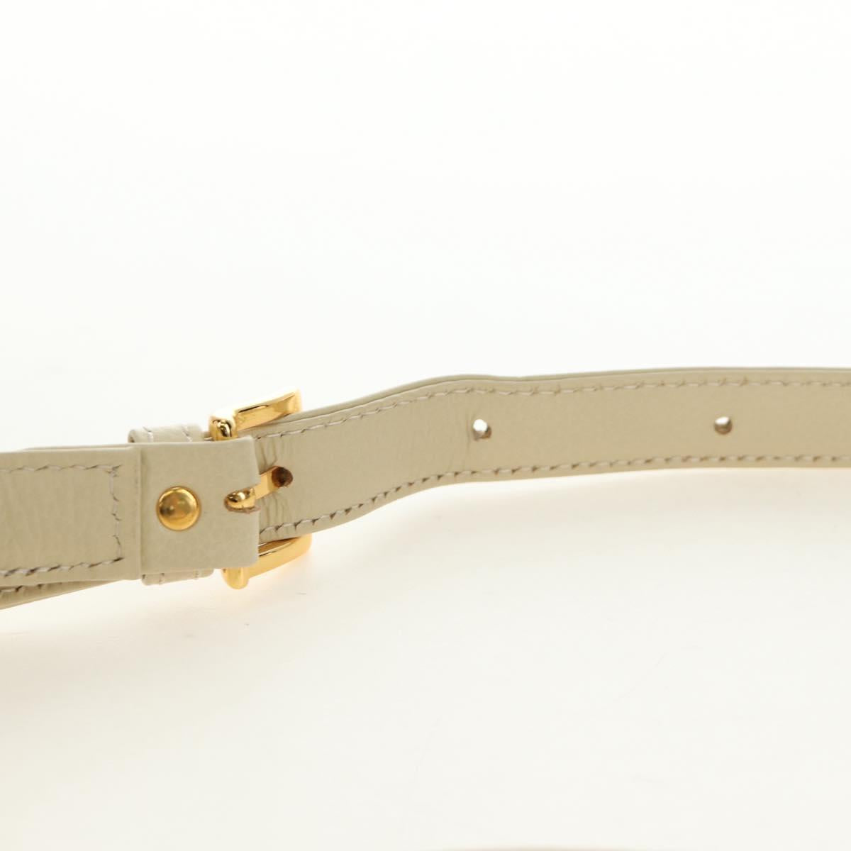 SAINT LAURENT YSL Shoulder Bag Leather Ivory Gold Auth am11905V